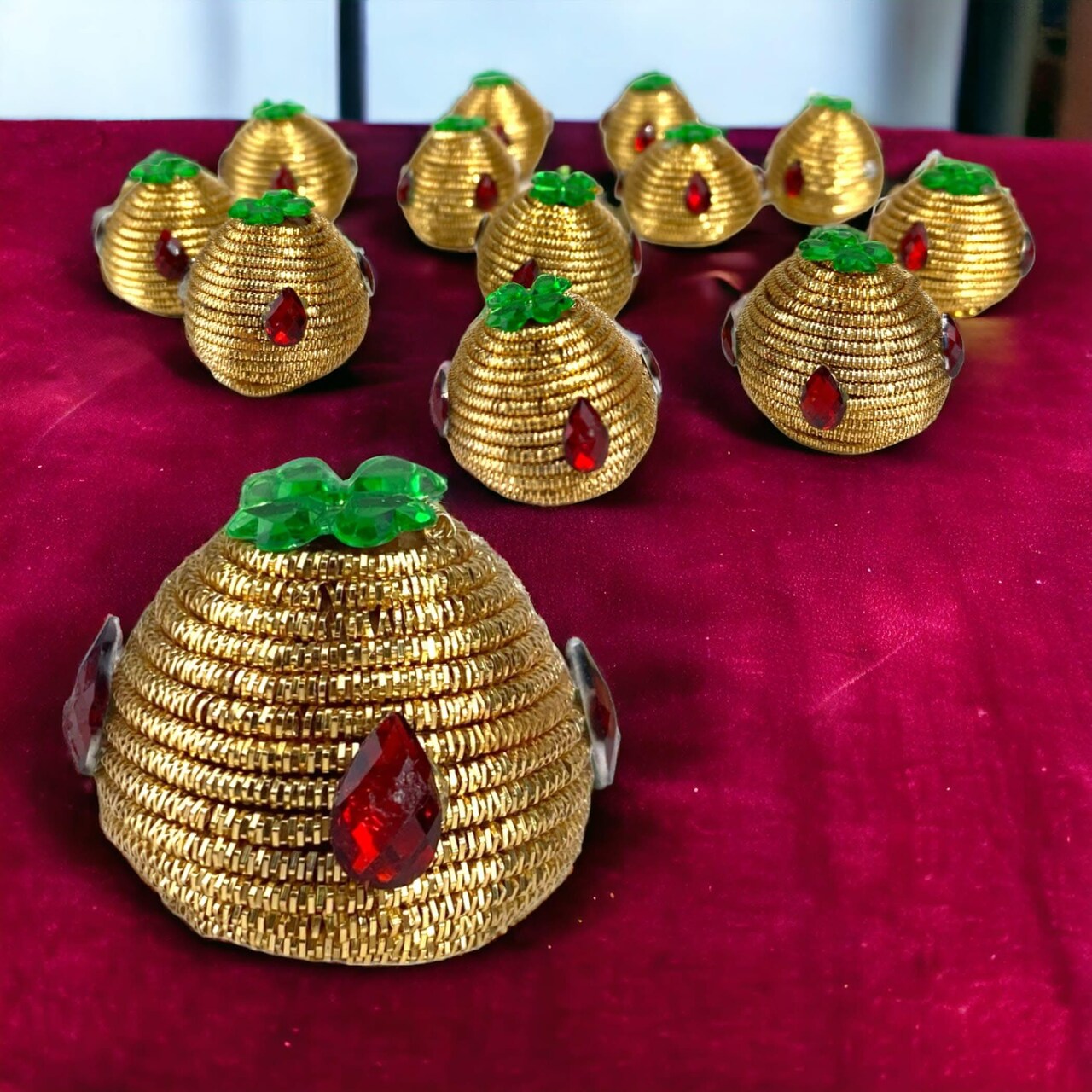 10 Pc Decorative Designer Supari Betelnut for Pooja – Spiritual Shagun Item, Unique Indian Pooja Supari, Temple Decor, Wedding Favor, Housewarming Gift